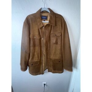 Daniel Cremieux Collection Mens Brown Lambskin Leather Jacket Coat - Size L